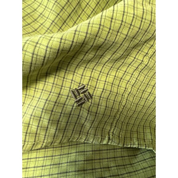 Columbia Mens Omni-Shade Green Plaid Button-Up Short Sleeve Shirt L - Picture 9 of 11